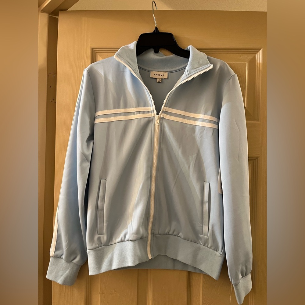 NEW Pacsun Striped Light Blue Sporty Jacket